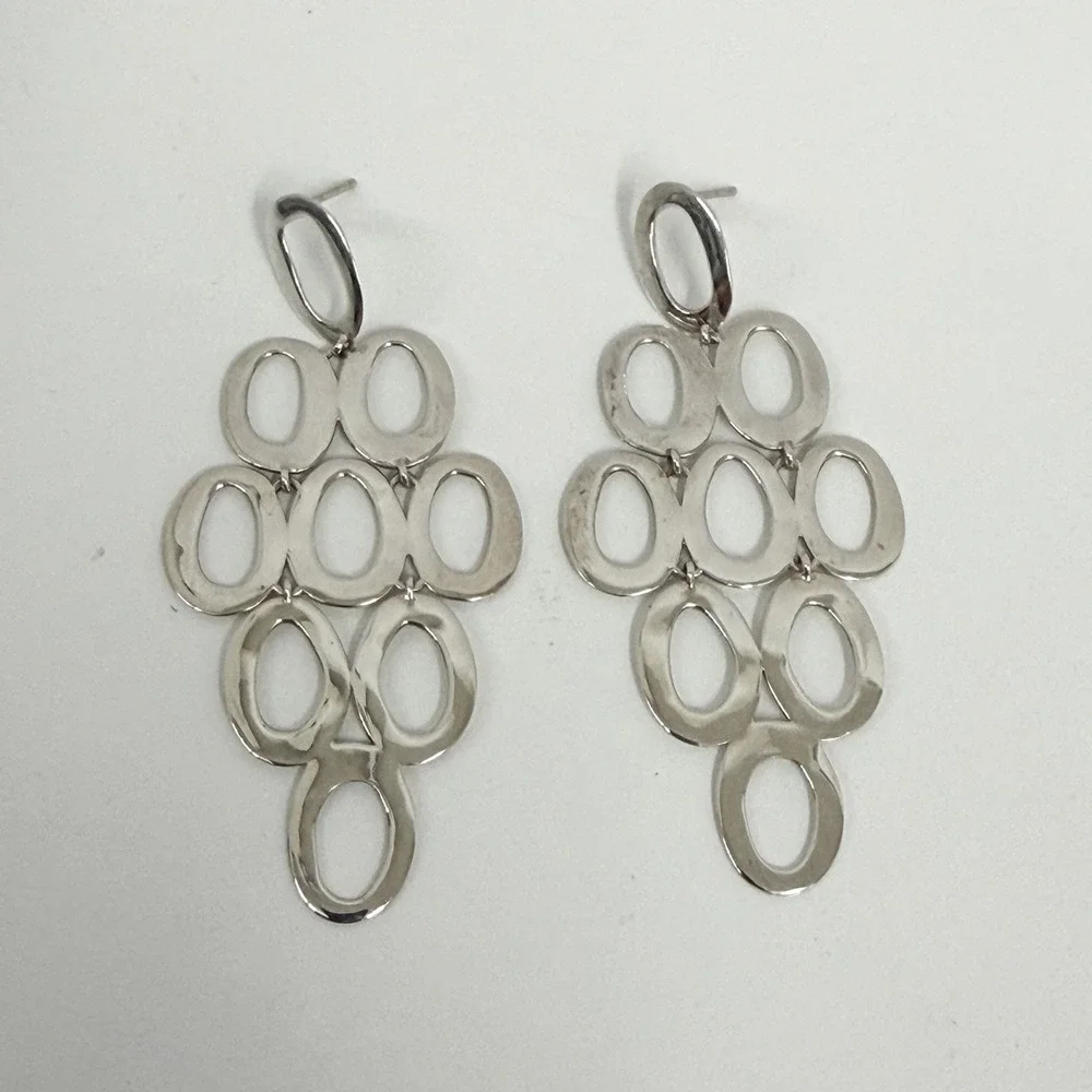 Ippolita Classico Sterling Cascade Earrings Open Oval Shape For Pierced Ears